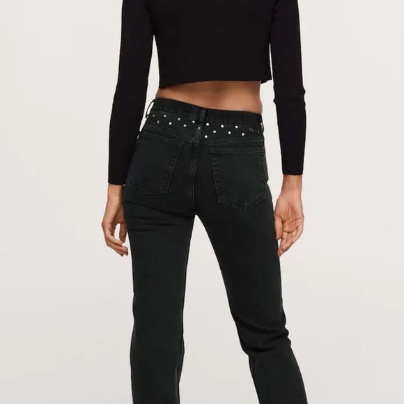 Mango Jewels Jeans Straight Festive New - Picture 3 of 5
